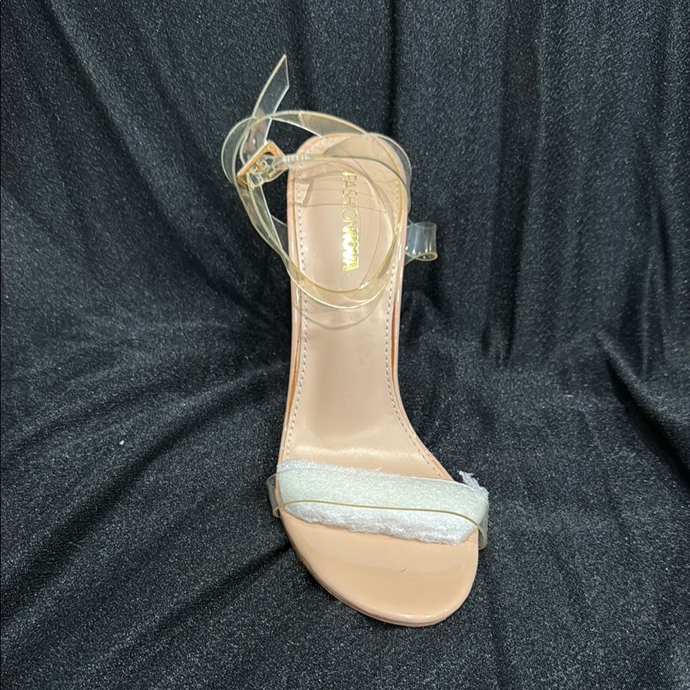 Fashion Nova Tan and Cream Stiletto Heels